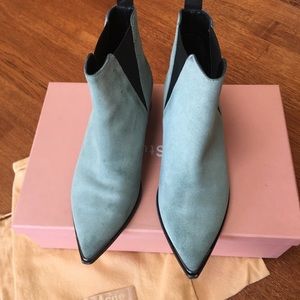 Acne Studios Blue Suede Jensen Chelsea Boots 37